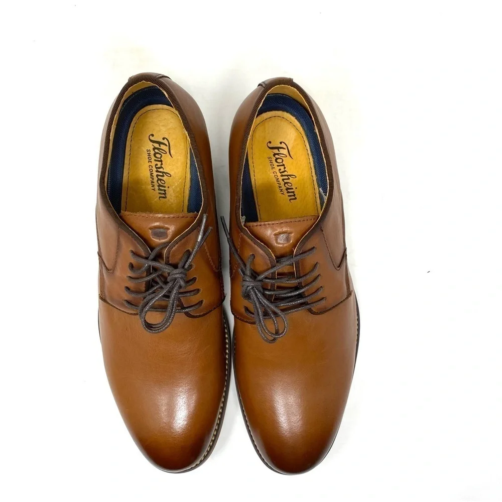 Florsheim BLAZE Plain Toe Leather Oxford Cognac EEE width